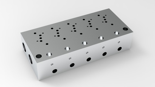 5口气动电磁阀3D模型图纸 STEP格式缩略图