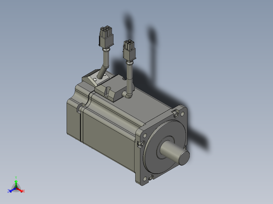 750W MHMJ伺服马达正等轴测图