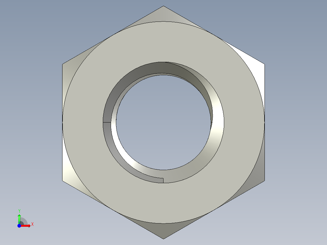 公制六角螺母-Metric Hex Nuts M6 x 1mm Thread前视图