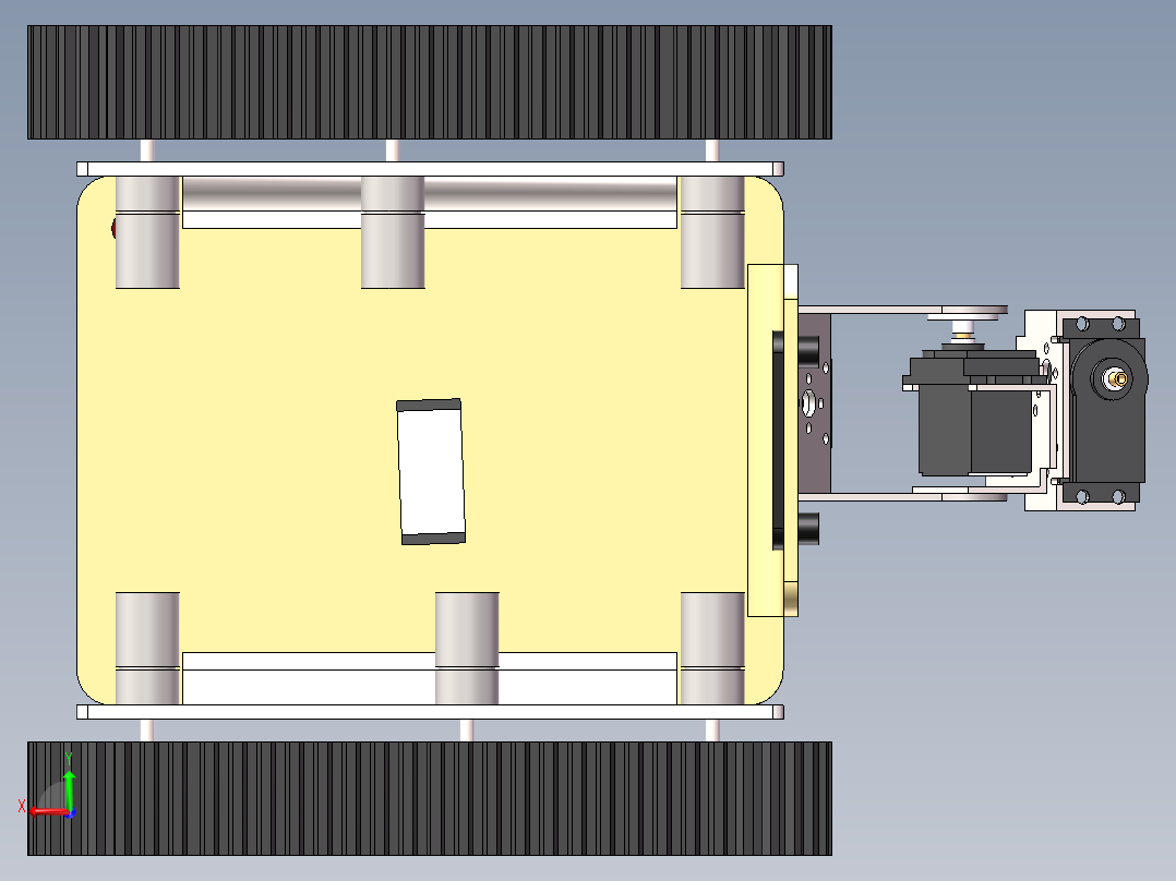 履带车 机械臂（三维+课设+程序+原理图+二维）后视图