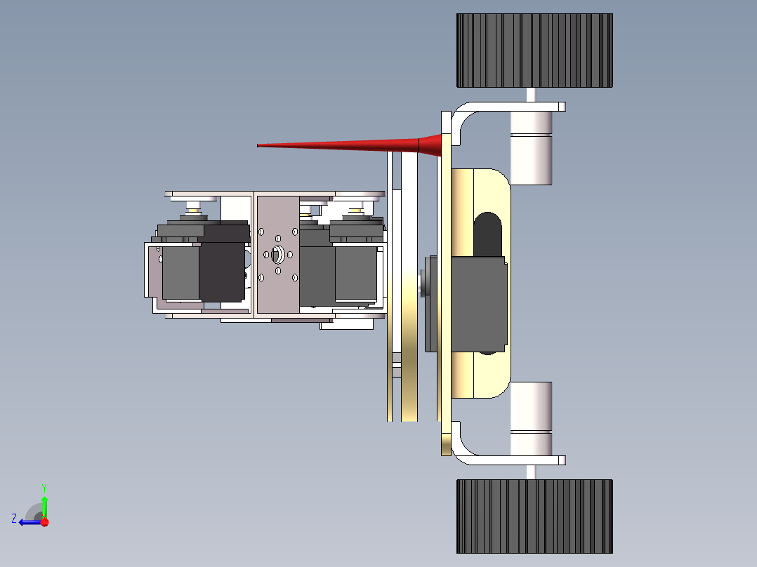 履带车 机械臂（三维+课设+程序+原理图+二维）右视图
