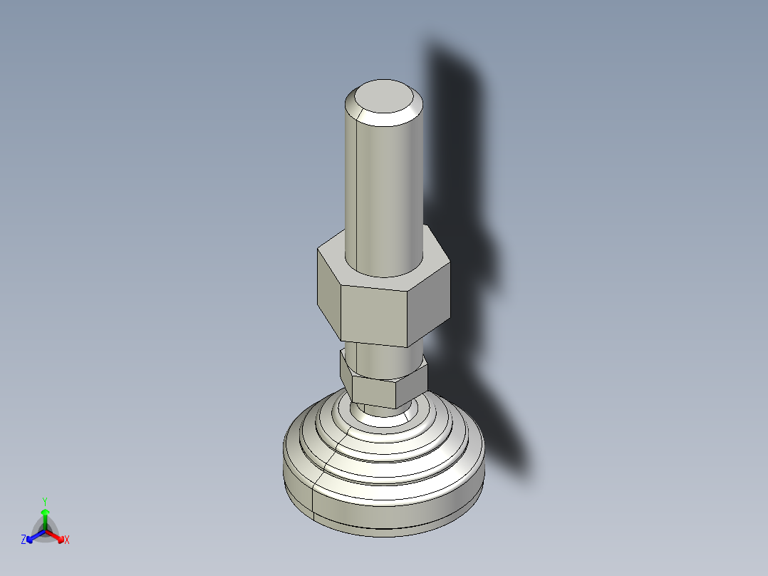 水平調整腳座(SUS製)LVA60-SUS-3D多系列多零件图纸模型主视图