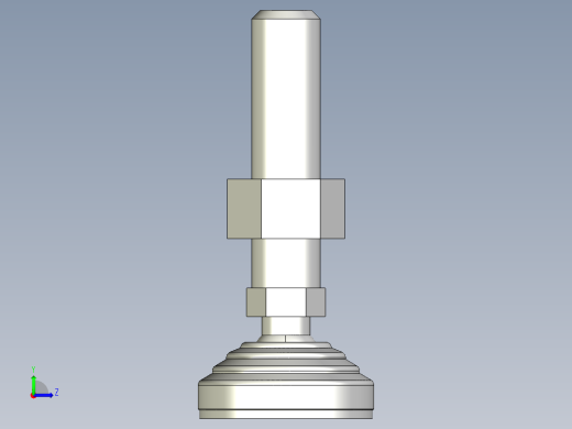 水平調整腳座(SUS製)LVA60-SUS-3D多系列多零件图纸模型左视缩略图