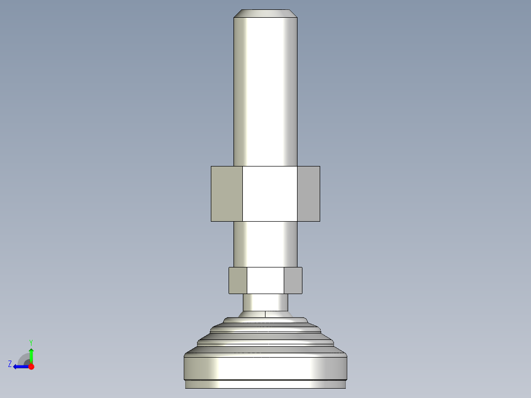水平調整腳座(SUS製)LVA60-SUS-3D多系列多零件图纸模型右视图