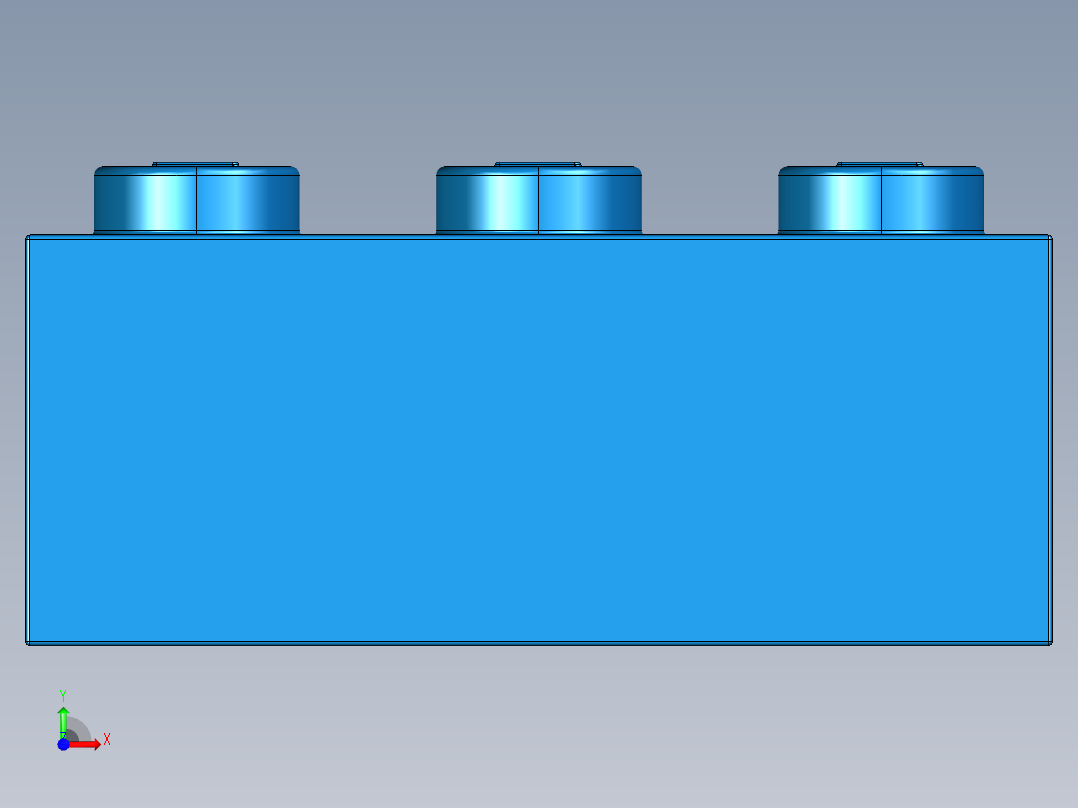 乐高套装 4421基本积木-362223 Bright Blue Brick 1 x 3.STEP前视图