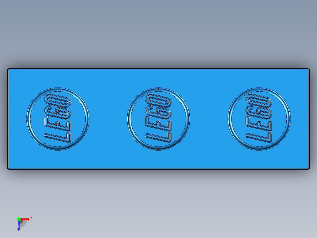 乐高套装 4421基本积木-362223 Bright Blue Brick 1 x 3.STEP俯视图