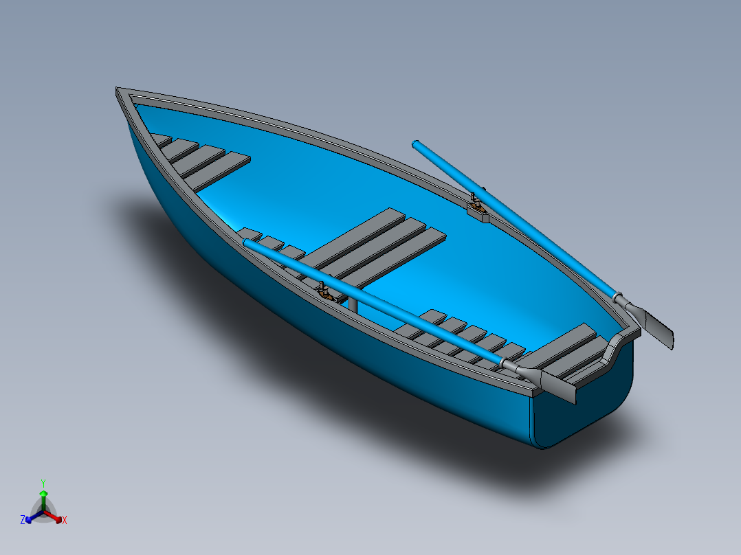 小艇正等轴测图