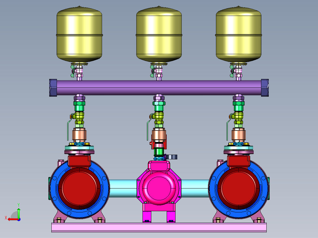 卧式电动泵增压器套件后视图