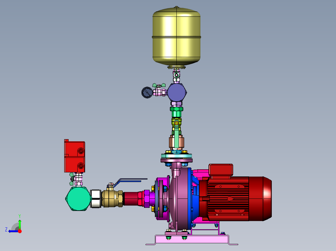 卧式电动泵增压器套件右视图