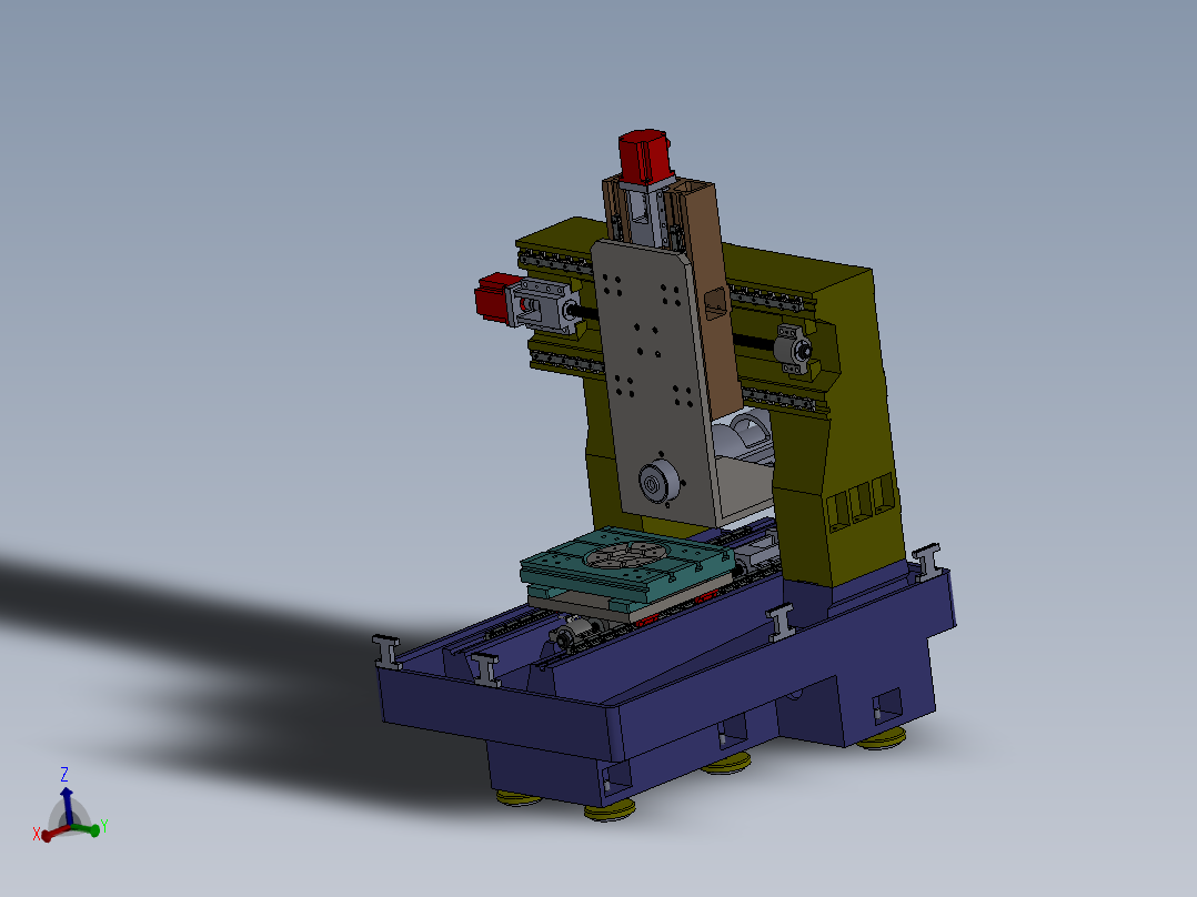五轴四联动数控电解加工机床(sw14+说明书+cad）