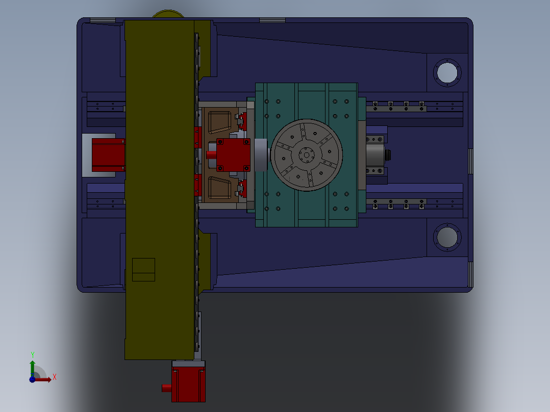 五轴四联动数控电解加工机床(sw14+说明书+cad）前视图