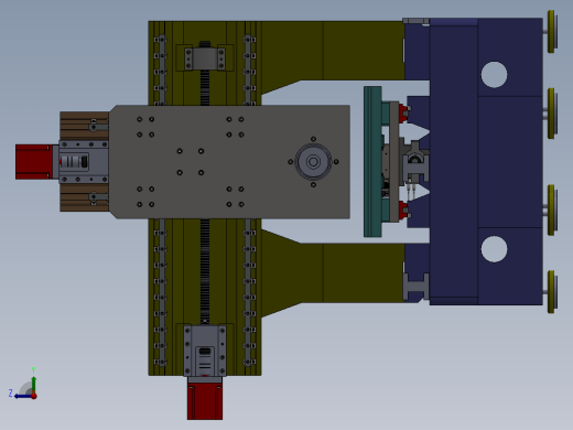 五轴四联动数控电解加工机床(sw14+说明书+cad）右视缩略图