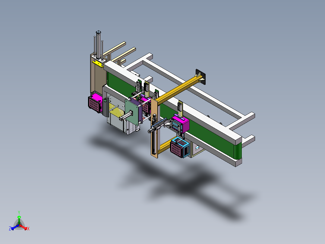 搭搭扣组装流水线sw20正等轴测图