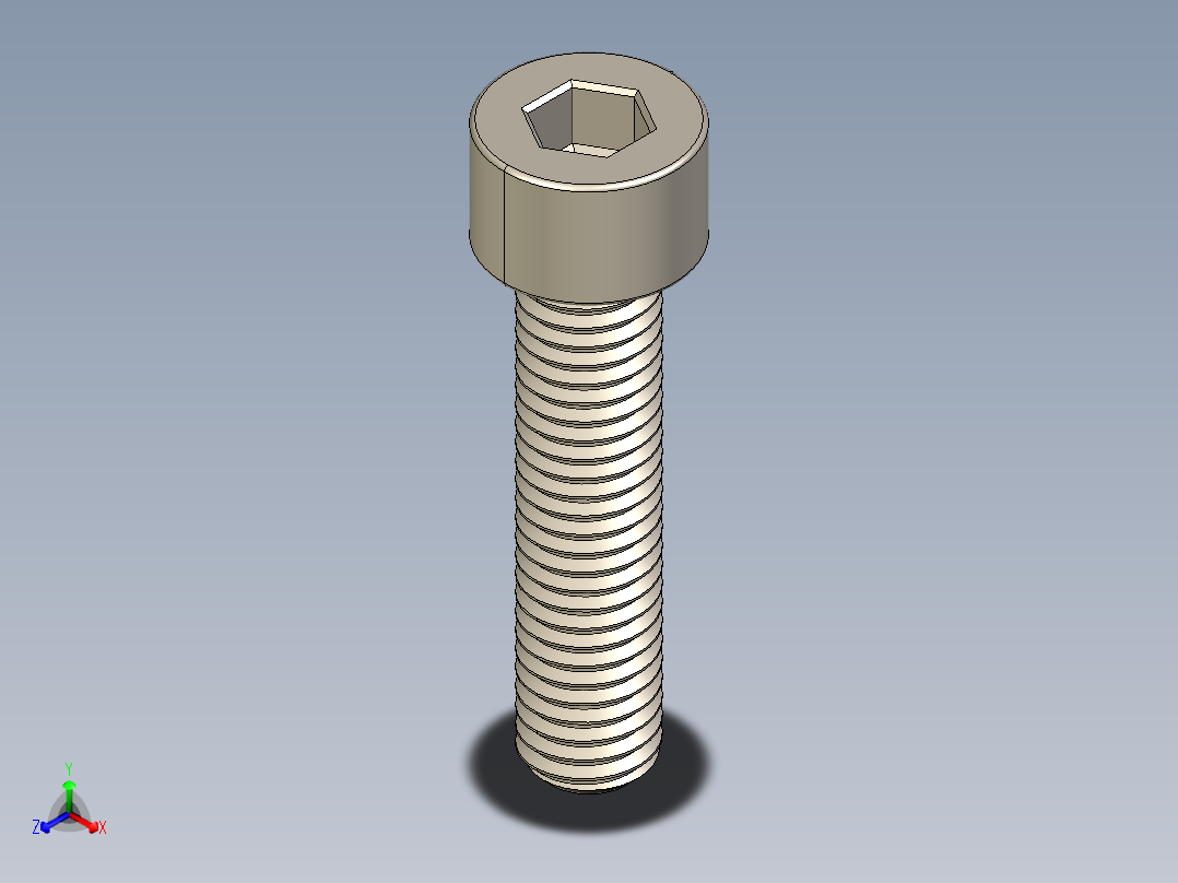 Screw_DIN_912_M8x30F_A2.STEP公制内六角螺钉主视图