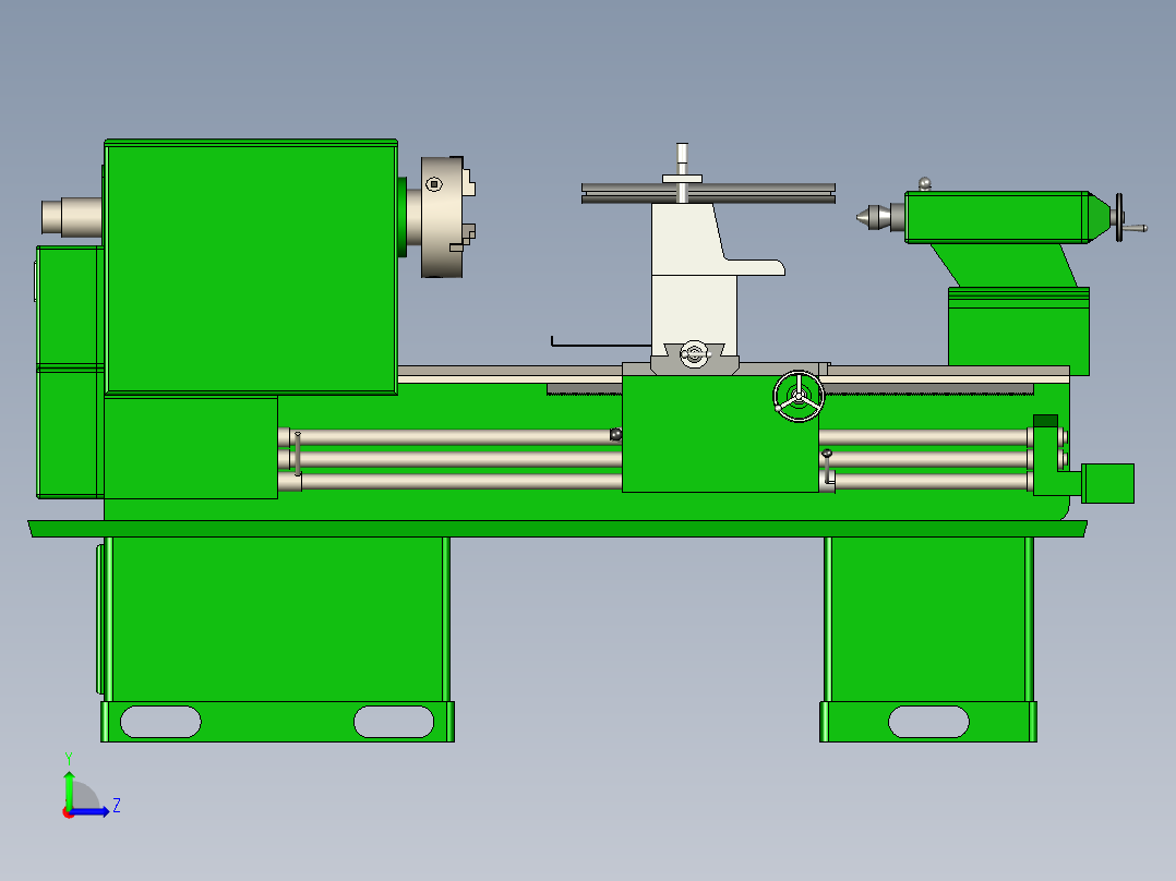B3003430-机械车床左视图