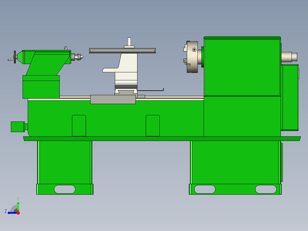B3003430-机械车床右视图