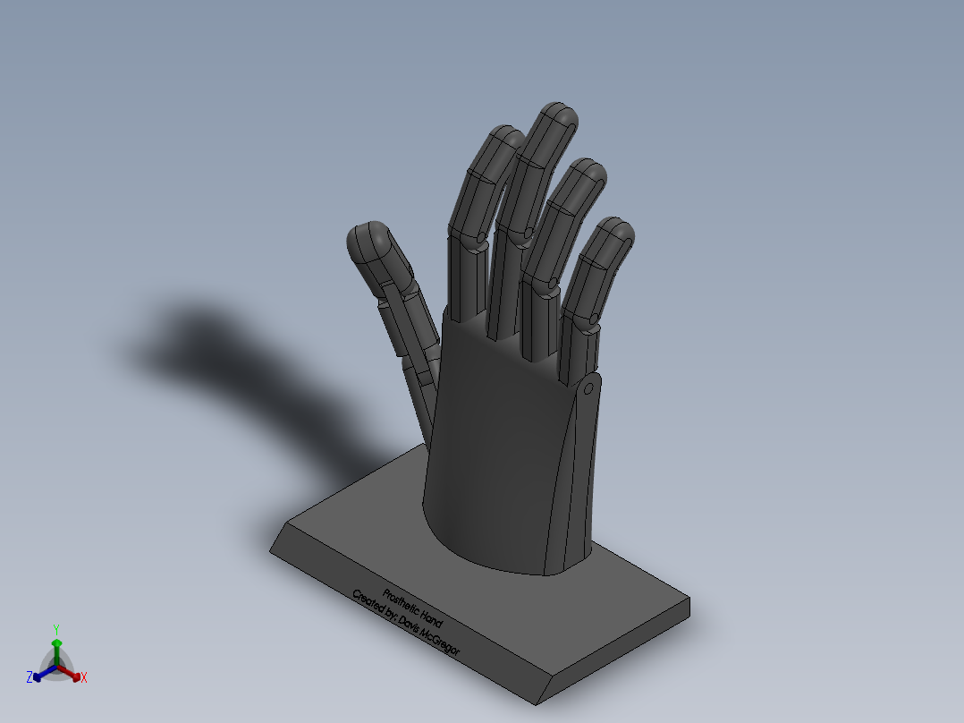 假肢手正等轴测图