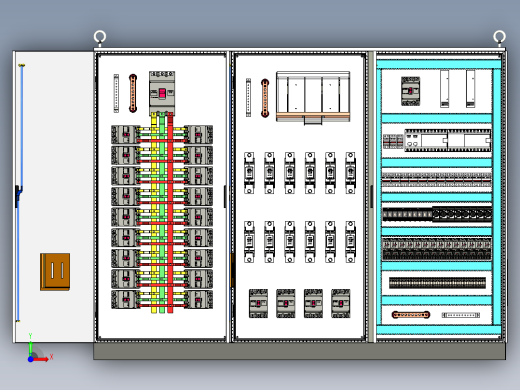 三柜组装630A竖装刀开关plc延时控制柜 55791前视缩略图