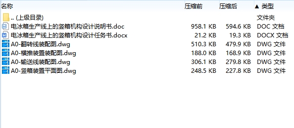 电冰箱生产线上的竖箱机构设计含4张CAD图