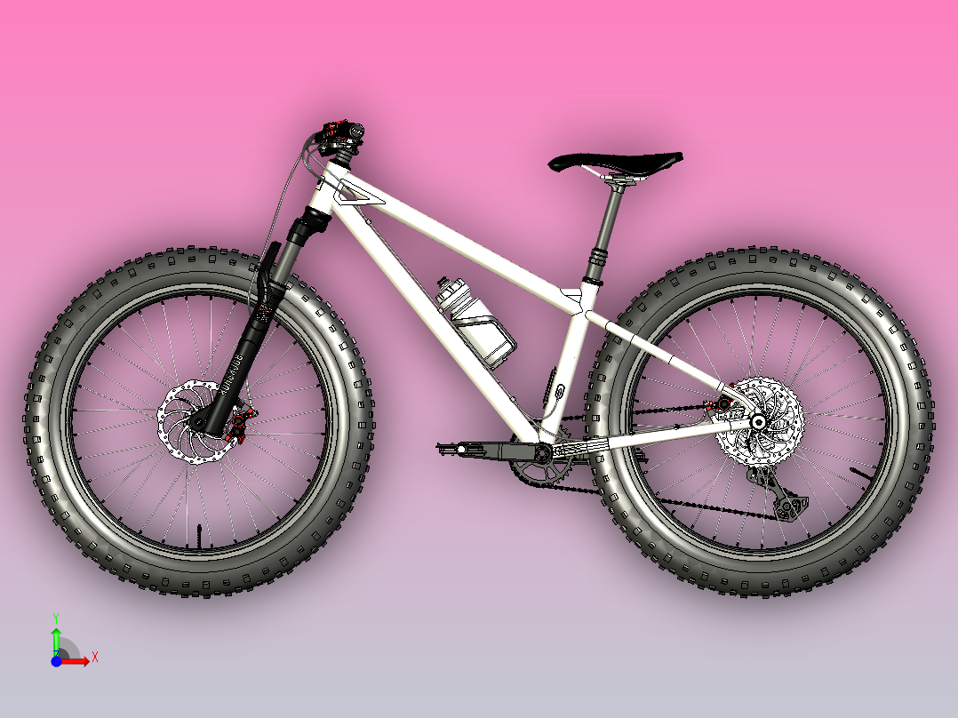 地自行车3D数模图前视图