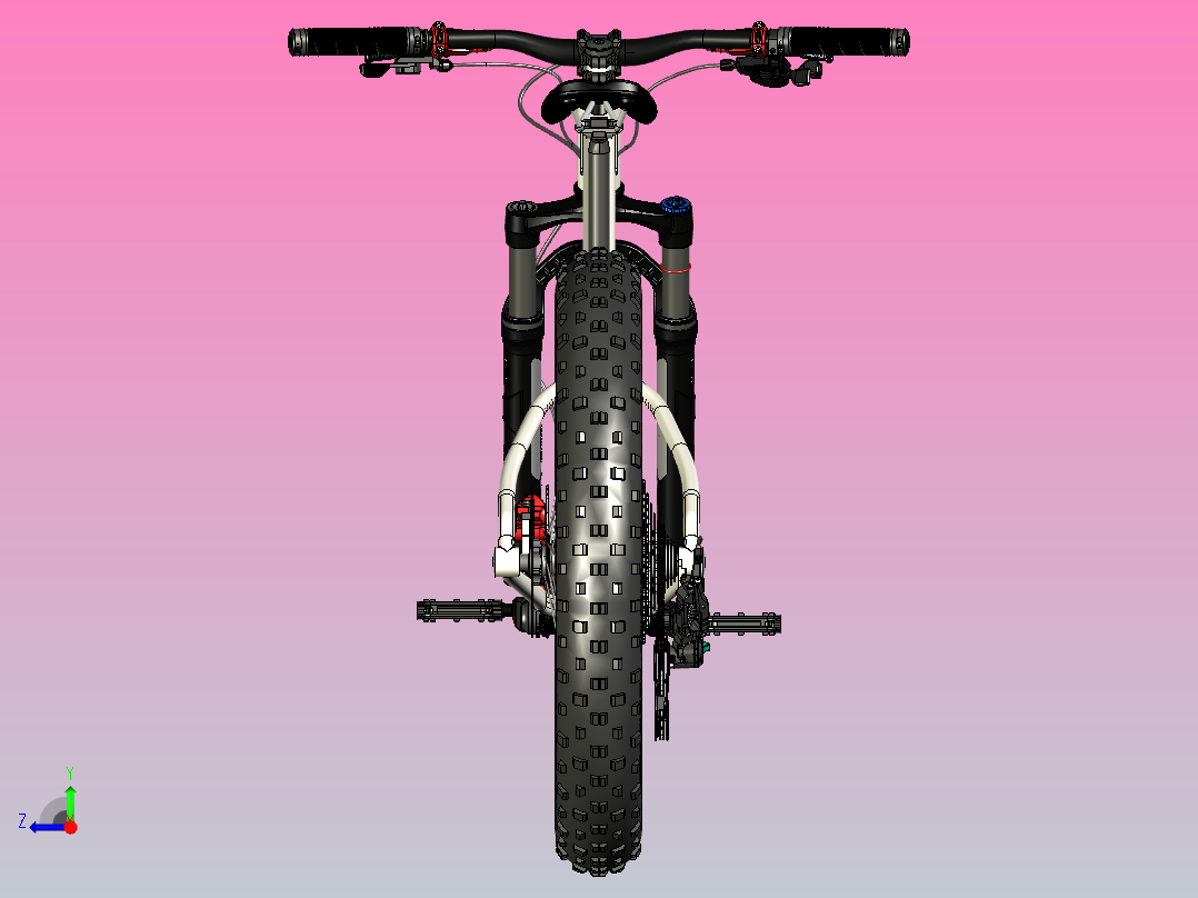 地自行车3D数模图右视图