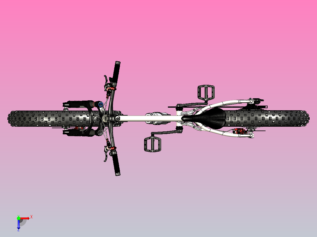 地自行车3D数模图俯视图