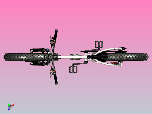 地自行车3D数模图俯视缩略图