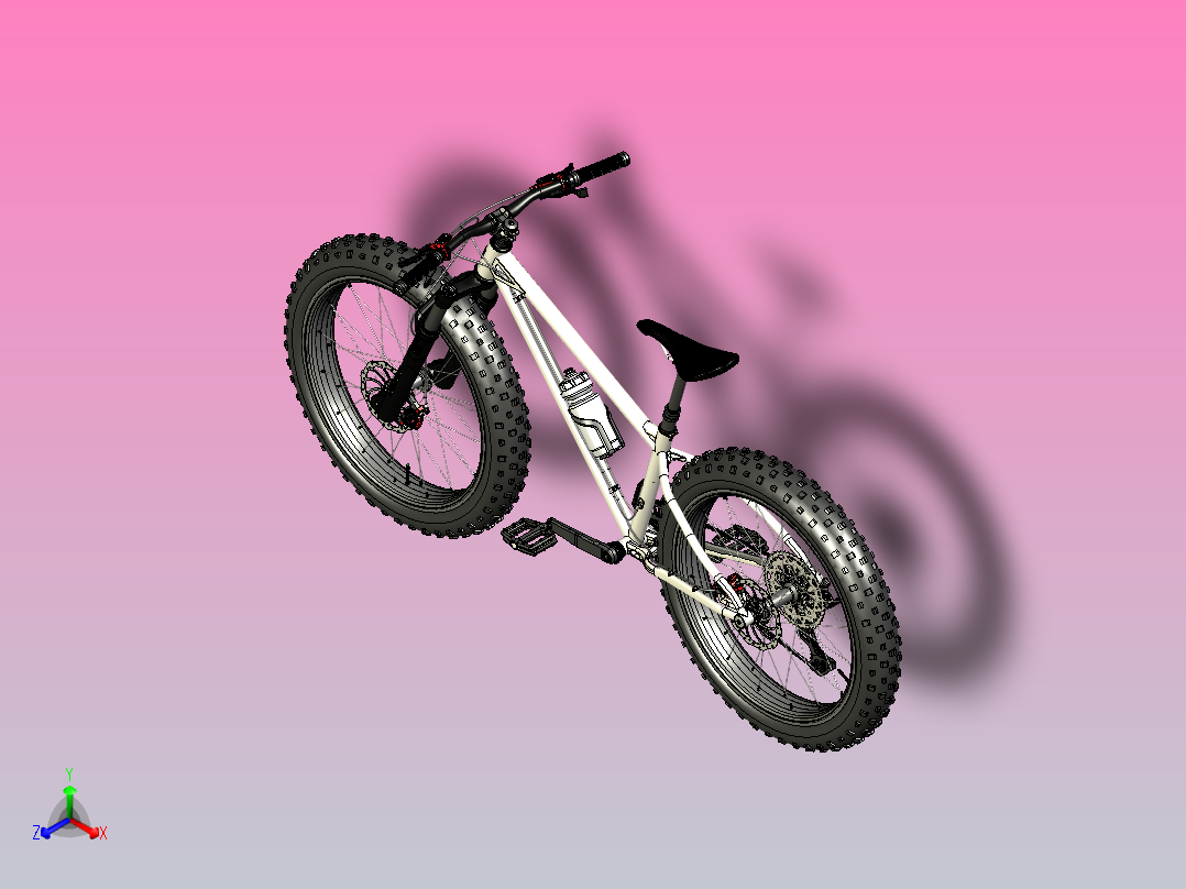 地自行车3D数模图正等轴测图