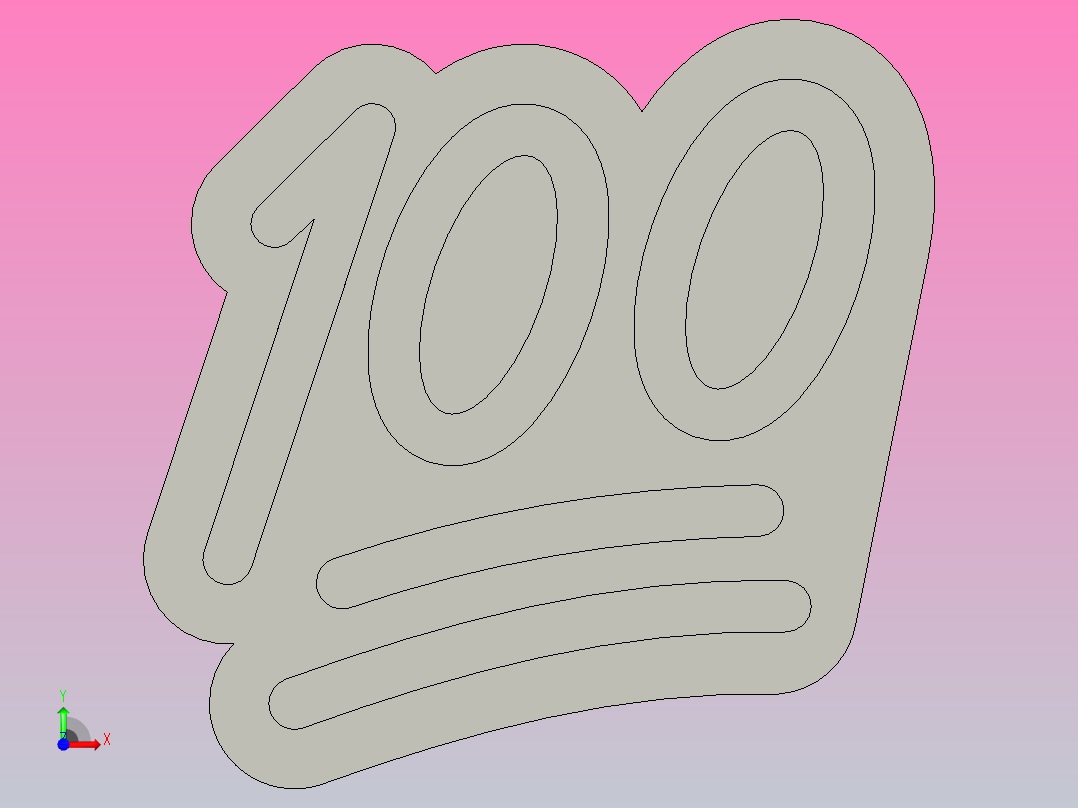 100表情符号前视图