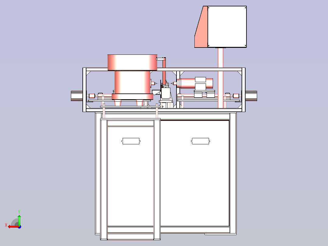 高速自动耳机打孔机3D图纸后视图