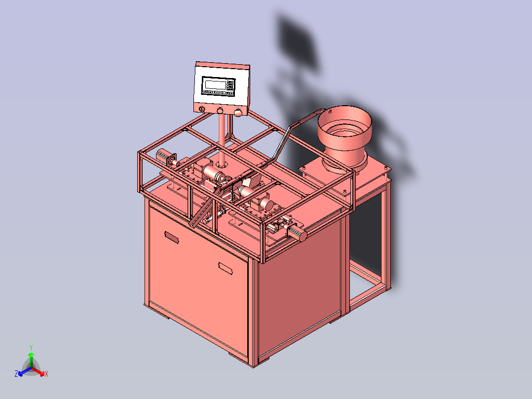 高速自动耳机打孔机3D图纸正等轴测图