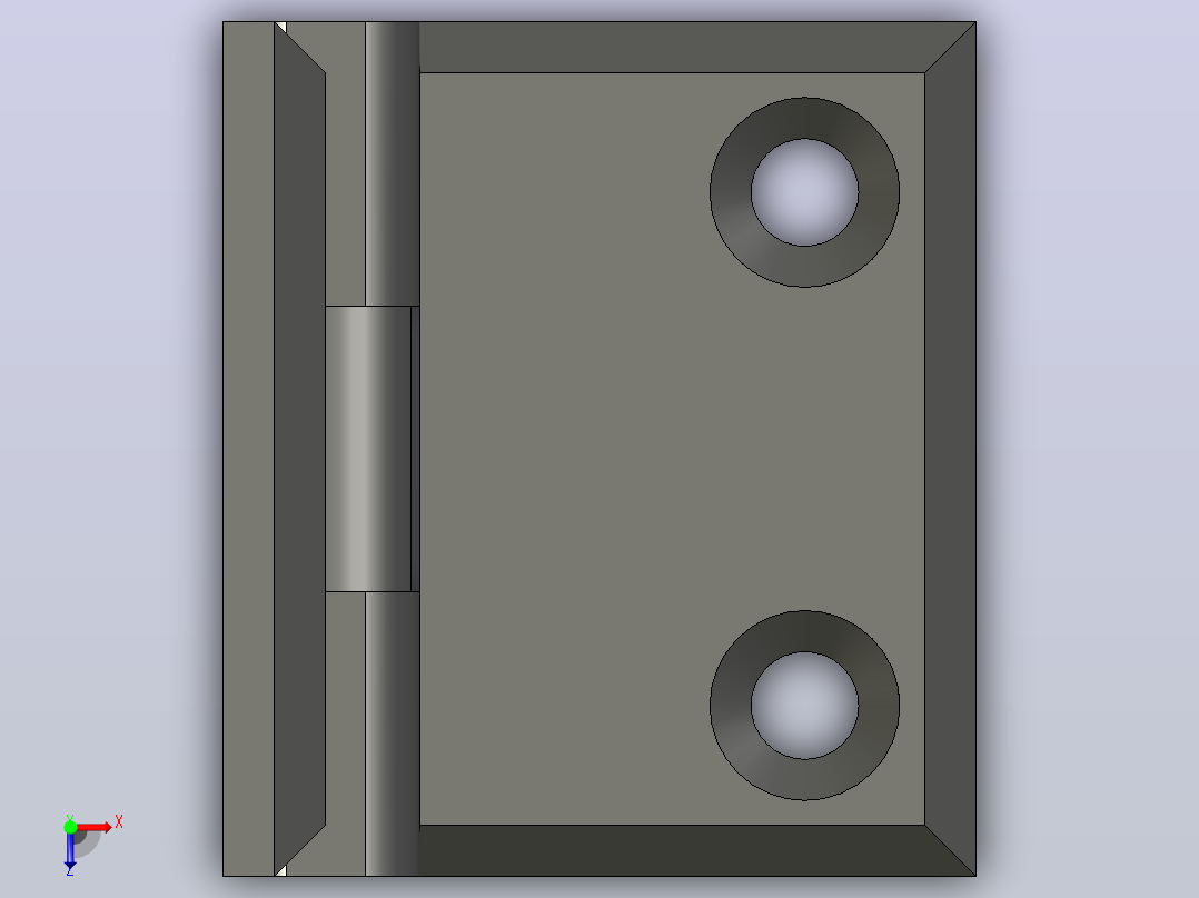 叶片铰链SLDPRT 50x76 4 90叶片铰链俯视图