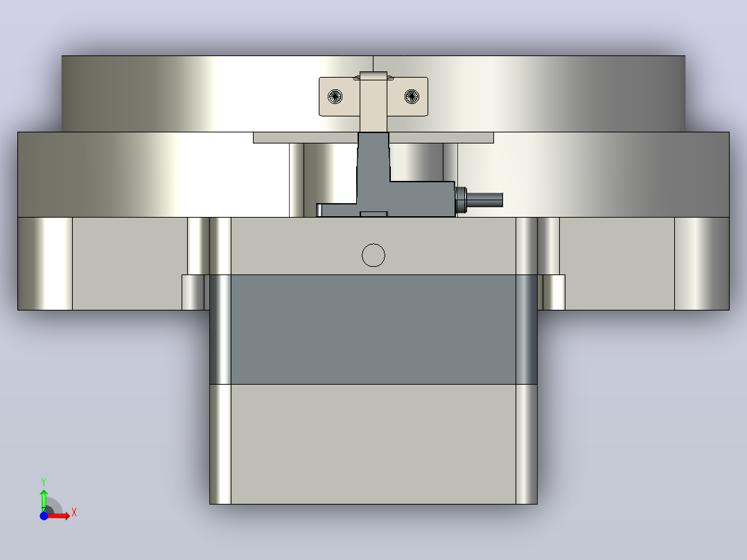 130中空旋转平台-适配57步进电机ZCTJ130-18-57步进前视图