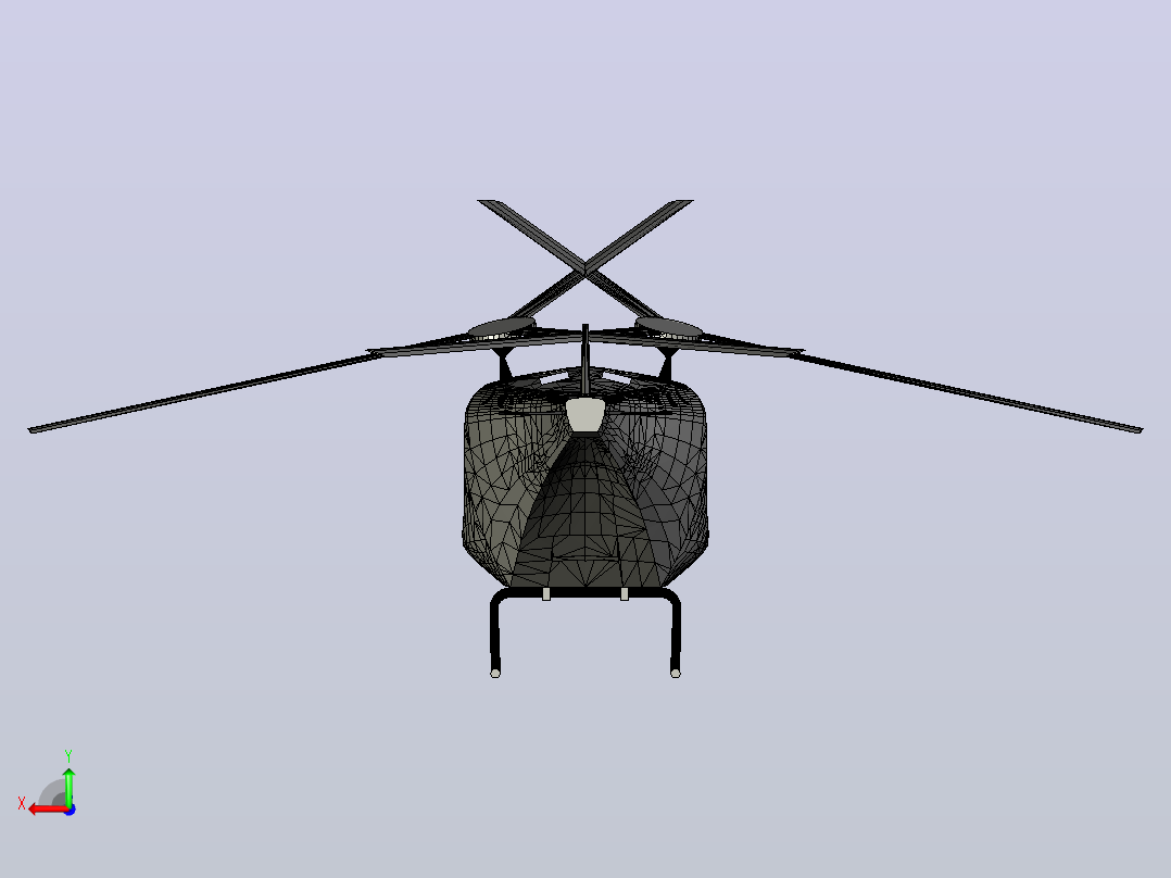 dual-rotor-rc-helicopter飞机后视图