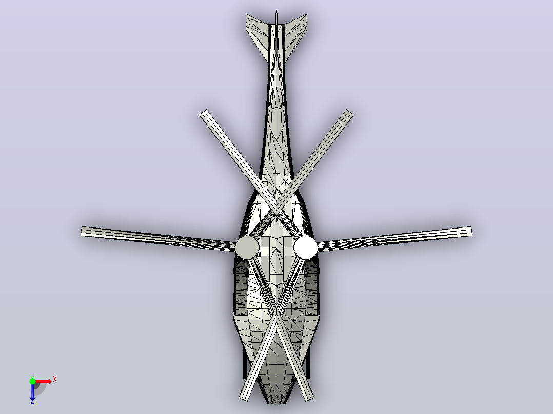 dual-rotor-rc-helicopter飞机俯视图