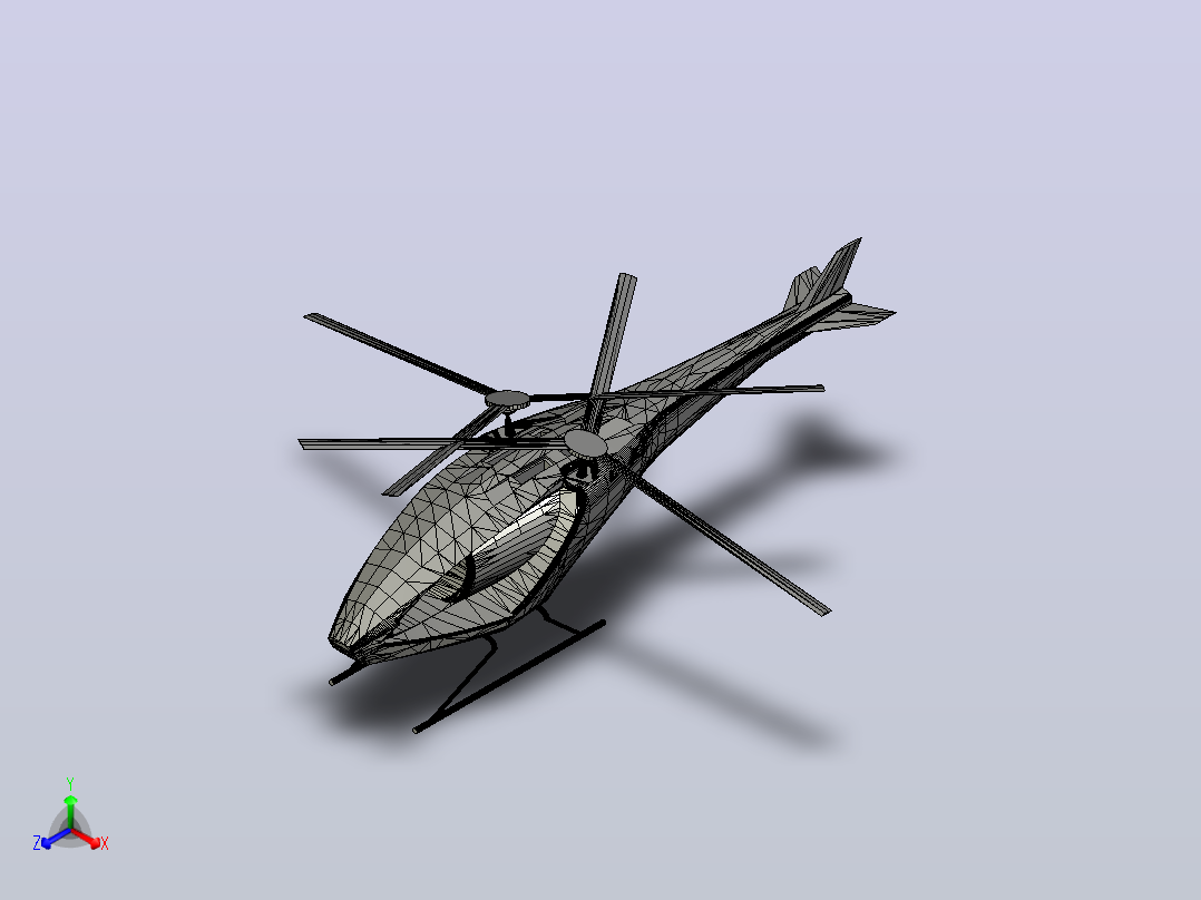 dual-rotor-rc-helicopter飞机正等轴测图