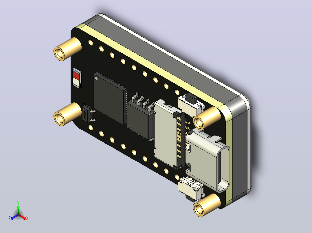 ESP32 C6液晶显示器正等轴测图
