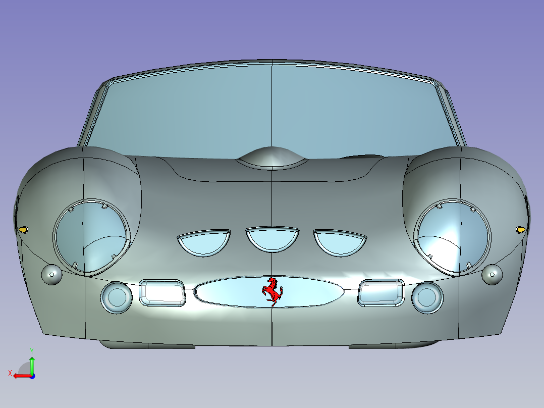 法拉利 Ferrari 250 gto 1962跑车外壳图纸后视图