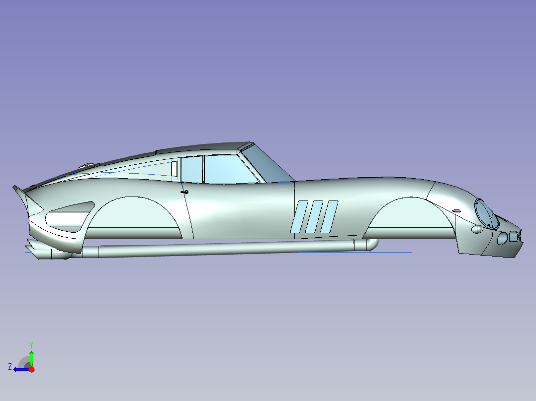 法拉利 Ferrari 250 gto 1962跑车外壳图纸右视图
