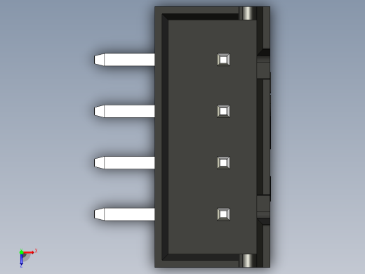 黑色JST XH 4针连接器P 2 54mm有角度俯视缩略图