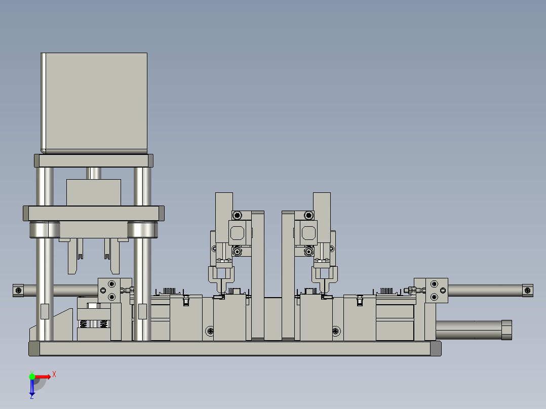 电脑串口连接线自动组装机step格式俯视图