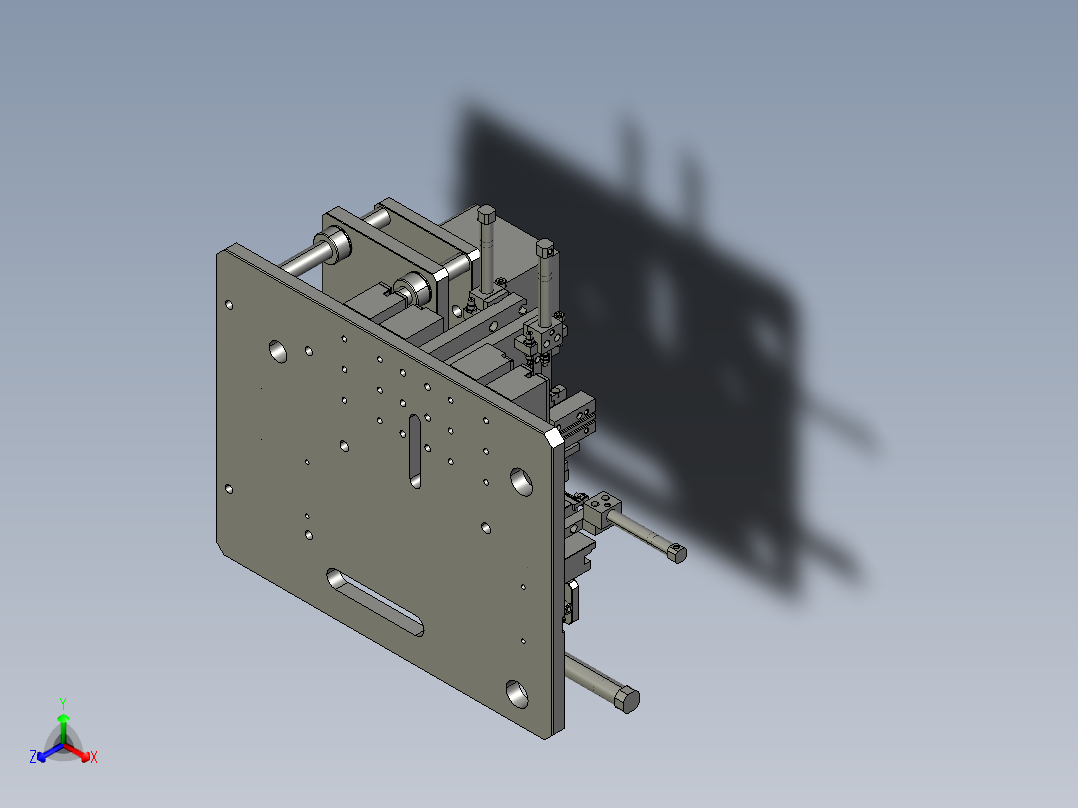 电脑串口连接线自动组装机step格式正等轴测图