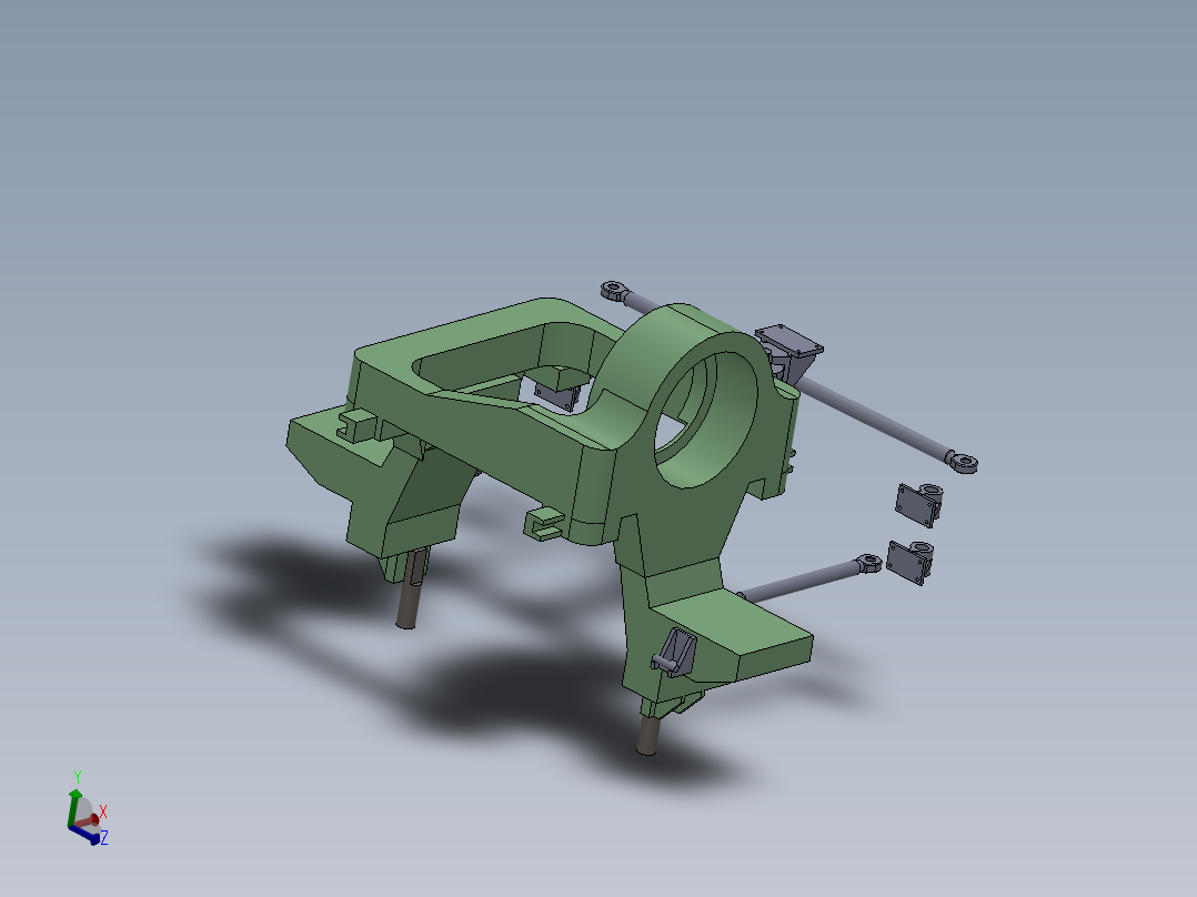 单轴单轨跨座式转向架三维SW模型