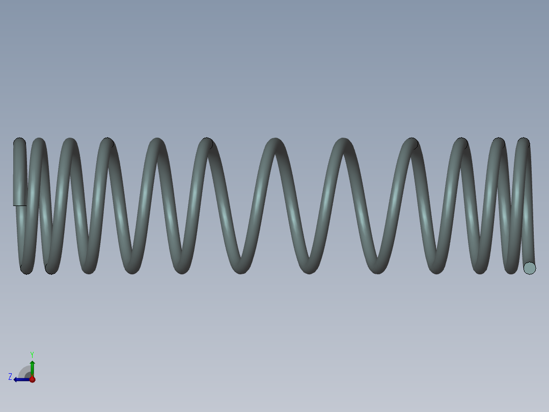 各种弹簧3D模型右视图