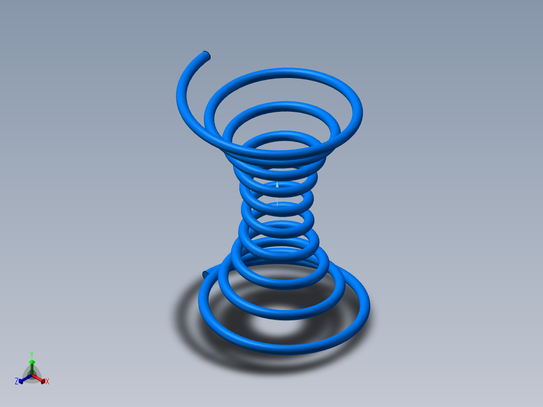 异形弹簧模型10正等轴测图