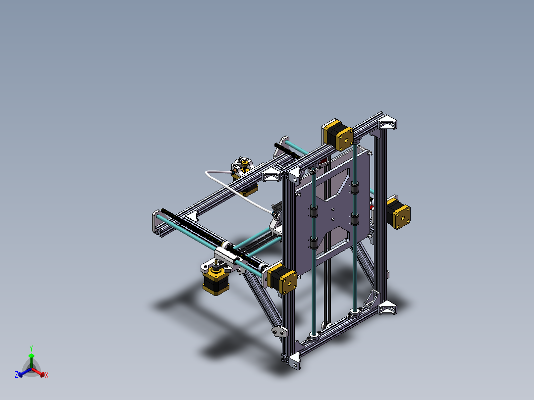 千元可DIY3D打印机_1659正等轴测图