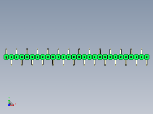 彩色公排针 100mil 2.54mm 系列-DS1022_green_28p_100mil_Type_SMT_R1_rev1.0前视缩略图