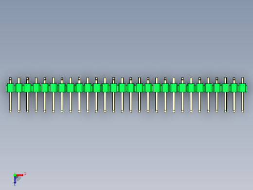 彩色公排针 100mil 2.54mm 系列-DS1022_green_28p_100mil_Type_SMT_R1_rev1.0俯视缩略图