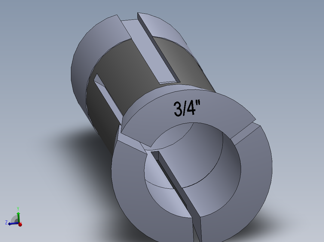 R8-夹头组-R8 COLLET 0.750.SLDPRT主视图