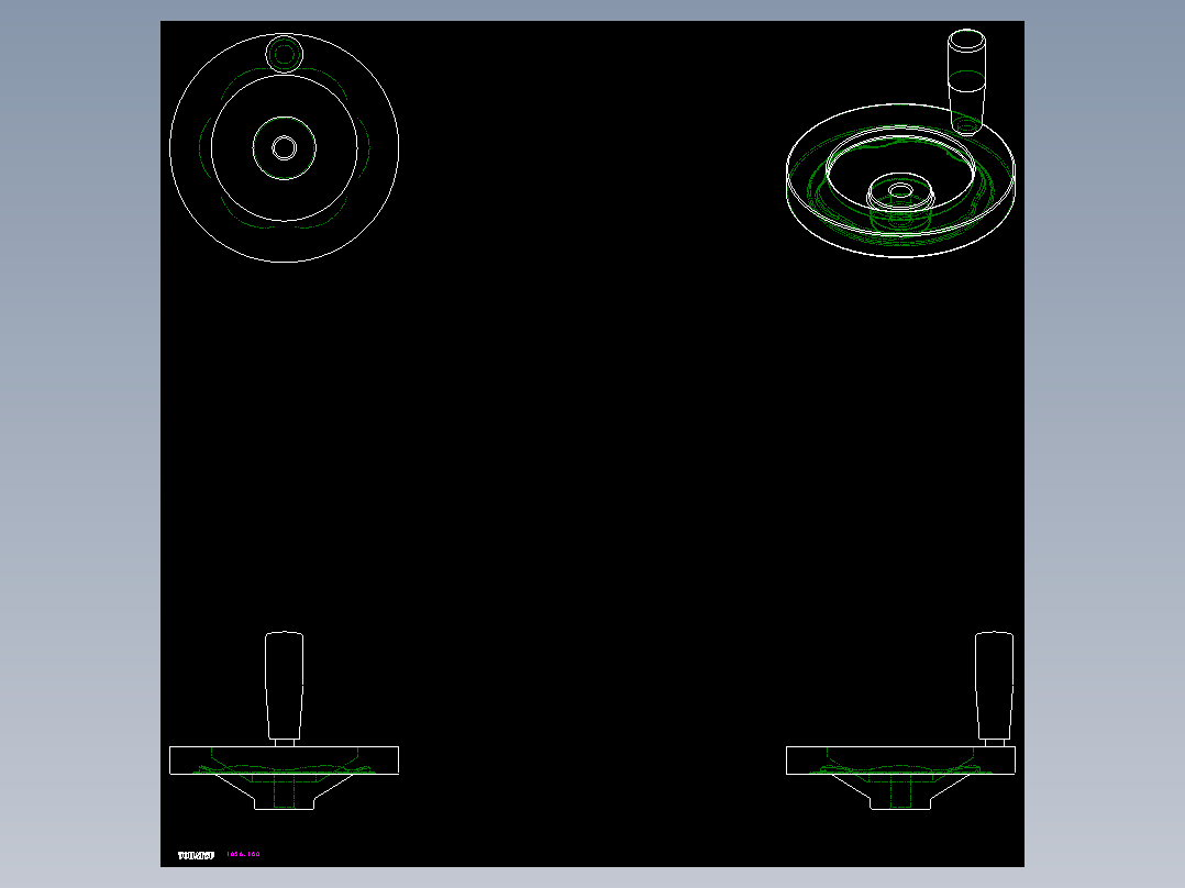 鋁合金手輪1056-2D多系列多零件图纸模型